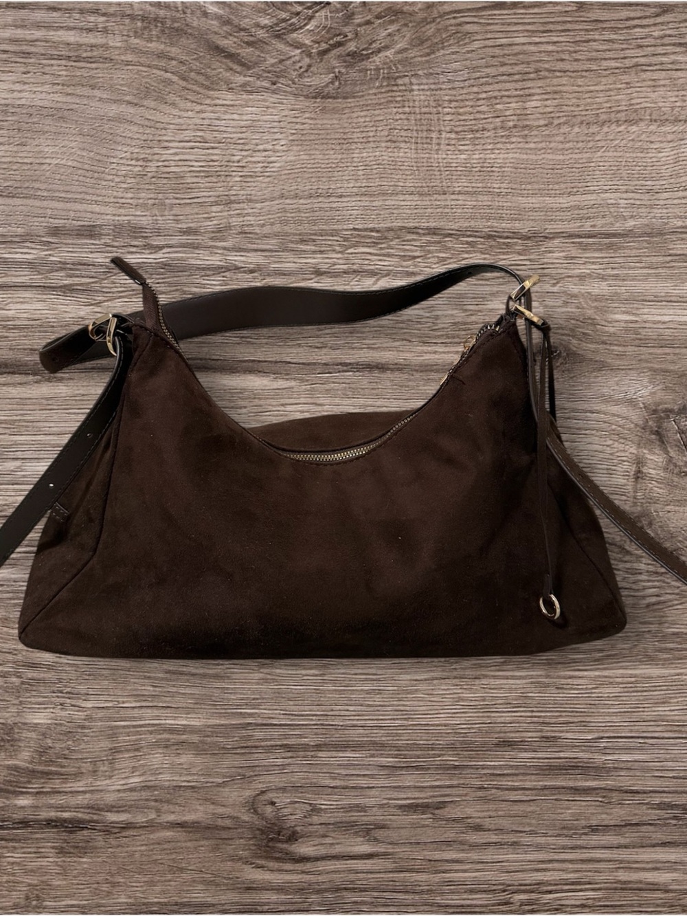 Primark Dark Brown Suede Shoulder Bag